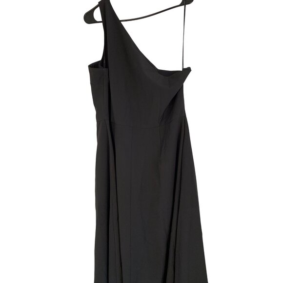 New Julia Jordan Black One-Shoulder Jumpsuit Walk Through Gown Size 16 RHH10567 - Picture 14 of 16